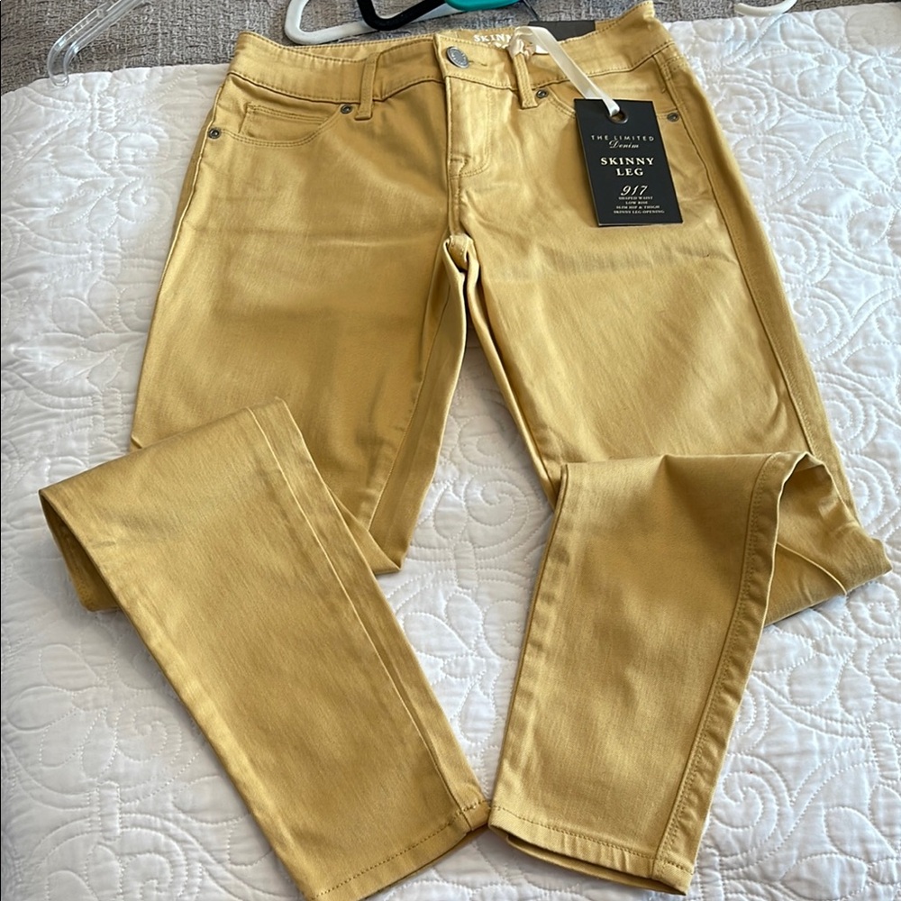 NWT The Limited Yellow Skinny Jeans Modern Style SIZE 2